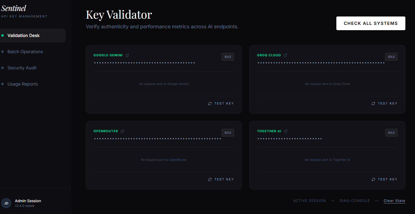 API Keys Validation Application