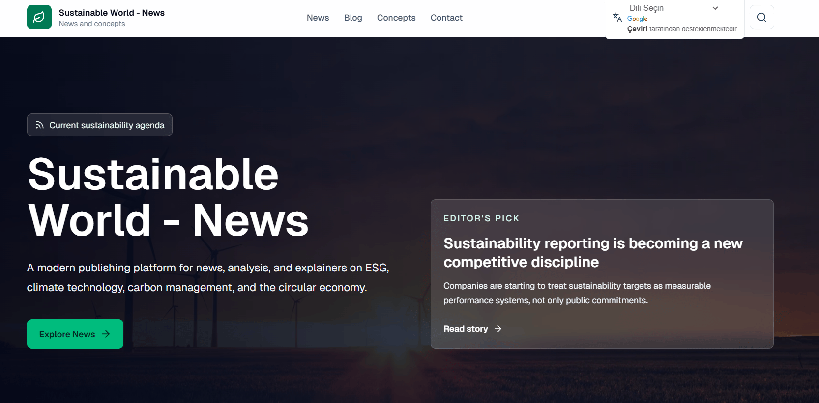 Sustainability News Portal